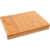 Tabla Cortar con Borde para Encimera,Tablas Modernas para Preparar, Cortar, Trocear, Picar, Cocina, Rectangular, Grande, Bambú, 45*35 cm/35*25cm, Marrón