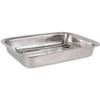 STARLEY- Bandejas c/grill de acero inoxidable quttin para horno, bandejas rectangular antiadherente para hornar, saludable y no tóxico