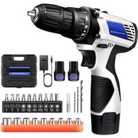 Conveniente inalámbrico de alta presión de lavado de coches Motor sin escobillas 3/8 "Keyless Chuck 0-1400RPM 45Nm Par Dos baterías de 12V Broca Set completo Herramientas eléctricas