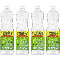 DISICLIN Vinagre Blanco de Limpieza Concentrado 8º Multiusos Botella 1.000ml (Pack 4) - Sin detergentes, Con vinagre 100% natural, Limpiador para todas las superficies, Util para eliminar la cal y el