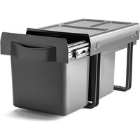 Cubo de Basura Extraíble para reciclar. Dos cubos de 16 litros. Con Cierre Suave, Modelo Midi Light Antracita - ALK System