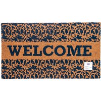 Felpudo de Coco Natural con Base Antideslizante, Absorbente para la entrada de casa, Ideal para Puerta Exterior o Pasillo. Welcome. 3 tamaños disponibles