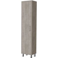 TUHOME Gabinete Alto de Almacenamiento Lawen, Una Puerta, 3 Ganchos para Escobas Gris Cemento  180cm (alto) x  40cm (ancho) x 29,1cm (profundidad).