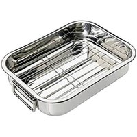 UD - Bandejas Rectangulares con Grill de Acero Inoxidable para Horno – Antiadherentes, Saludables y No Tóxicas
