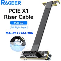 Adaptador RAGEER PCIe 3.0 X1 a M.2 NVMe, Cable de 10 cm y 90 Grados, Compatible con Adaptadores, Tarjetas de Sonido y Tarjetas Riser M.2