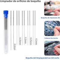 Kit de 10 Boquillas de Limpieza de Acero Inoxidable para Limpiaparabrisas de Coche, Cabezales de Ducha, Boquillas de Impresora 3D, Rejillas de Estufa de Gas