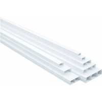 Canaleta Adhesiva 40x12,5 mm Brico Eléctrico - 2 m para Organización de Cableado en Instalaciones Eléctricas Con División 1/2