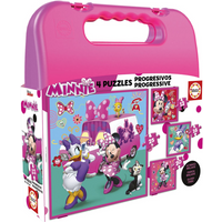 Educa - Puzzles progresivos 12-16-20-25 piezas Minnie Happy Helpers en Maletin (17638)
