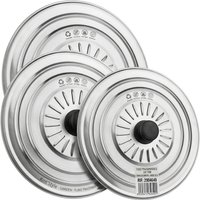 Pack De 3 Tapas De Acero Inoxidable Multiusos Tamaños Compatibles: 18 Cm / 20 Cm / 22 Cm / 24 Cm / 26 Cm / 28 Cm / 30 Cm Diseñada Para Usarse Con Sartenes, Ollas, Cazuelas Y Woks De Diferentes