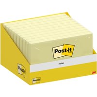 Post-it bloc de 100 notas adhesivas reposicionables - 76x127mm - paquete de carton - 100% pefc - color amarillo claro