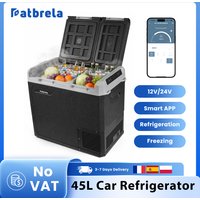 Refrigeradores y Congeladores para Automóvil Patbrela de 20/40/45L, Refrigerador con Compresor de 12V/24V con Control por Aplicación, Caja Refrigeradora con Compresor para Automóviles y Camiones, para