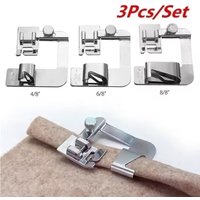 Juego de Prensatelas para Dobladillo de 1/3 Piezas, Prensatelas Ancho para Dobladillo y 1 o 3 Prensatelas Estrechos para Dobladillo Enrollado para Máquinas de Coser Brother Singer de Vástago Bajo