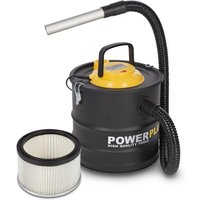 Aspiradora de cenizas económica POWERPLUS 1600W 20 litros. Apto para Estufas de Pellet, Chimeneas o Barbacoas BBQ de jardín, parrillas de verano. Pack disponible con filtro, deshollinador y