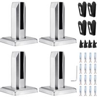 Paquete de 4 Abrazaderas Cuadradas de Acero Inoxidable para Barandillas, Soportes Resistentes sin Marco para Cercas de Piscina, Balaustres de Terraza, Balcones, Patios, Escaleras Interiores y