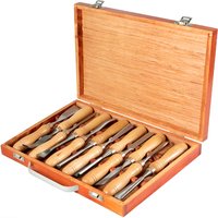 SucceBuy-Juego de cinceles de mano para tallar madera, cuchillo de torno, bricolaje, torneado, carpintería, gubias profesionales, herramientas de carpintería, 12 Uds.