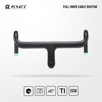 Manillar integrado de carretera RYET, manillar de Cable interno completo, manillares de carbono de 28,6mm para bicicletas de carreras de carretera, accesorios de ciclismo
