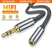 Cable de extensión para auriculares SUNKANDI, extensión para auriculares TRRS de 3,5 mm para teléfonos inteligentes, PCS, TVS, auriculares, coches, altavoces