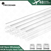 Tubo Acrílico de 50CM, 6/8/10 Piezas, Venta al por Mayor, Diámetro Exterior 12/14/16mm, Tubo Rígido Transparente de PMMA, Enfriador de Agua de Alta Calidad, Refrigeración Líquida Superior para MOD