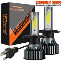 Heyword 2 uds LED H4 H7 faro de coche H1 bombilla LED H8 H11 9005 HB3 9006 HB4 9004 H3 H13 luces Led 120000LM Turbo lampada 12V