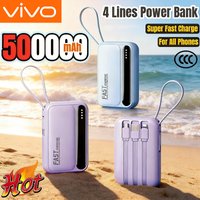 Batería Externa Portátil VIVO de 500000 mAh con 4 Cables Integrados, Gran Capacidad, Carga Súper Rápida para Todos los Teléfonos 2026