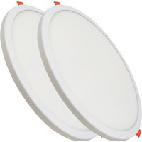 LED ATOMANT Placa Downlight LED Circular Plana 20W 1800 lúmenes para techo empotrable, foco LED de bajo consumo, corte ajustable de 50-180 mm, ideal para cocina, baño, pasillo o comercio, instalación