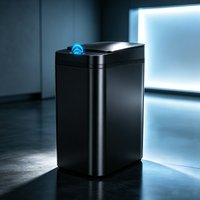Cubo de Basura Automático sin Contacto con Sensor de Movimiento y Vibración, Cierre Automático, 12L, ABS, Anti-Olores, para Baño, Cocina, Oficina