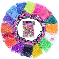 Aproximadamente 600 Piezas/Lote de Kits de Pulseras de Goma Coloridas para Hacer Joyería, Pulseras Infantiles, Tejido de Pulseras, Herramientas Hechas a Mano