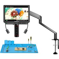 Microscopio Digital 4K con Autoenfoque TOMLOV TM4K-AF de 8 Pulgadas con Brazo Flexible HDMI, Microscopios para Soldadura con Luces Laterales, Reparación de Productos Electrónicos