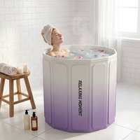 Bañera Portátil Plegable para Adultos y Niños, Instalación Fácil sin Soportes, Bañera para Inmersión de Cuerpo Completo, Spa en Casa