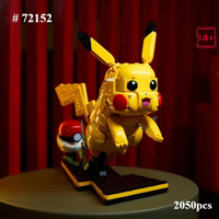 NUEVO Juego de Bloques de Construcción Compatibles con Piezas Lego, Adecuados para Regalos de Halloween y Navidad, 2050 Piezas, Construcción de Pikachu