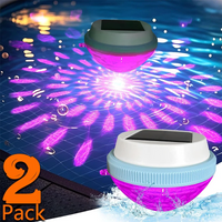 Paquete de 1-2 luces solares flotantes para piscina, luces impermeables que cambian de Color RGB para decoración de piscinas, caminos de patio