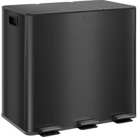 HOMCOM Cubo de Basura de Cocina con 3 Compartimentos 3x15L Negro