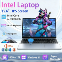 Portátil Ultra Delgado de 15.6 Pulgadas con Windows 11, 16 GB de RAM, 1 TB/2 TB SSD, Intel Core I9-10980HK, Oficina Móvil, WiFi, Bluetooth, Portátil para Juegos