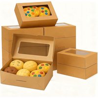 Cajas para Galletas con Ventana (5/15/30 Unidades) - Cajas para Pan, para Hostelería, Postres, Cupcakes, Pasteles, Comida Cocinada, Productos Horneados