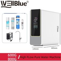 Filtro de Agua RO WellBlue de Alto Flujo 600G/800G para Cocina, Relación Eficiente 2:1, Reduce TDS, Sistema Purificador de Agua por Ósmosis Inversa