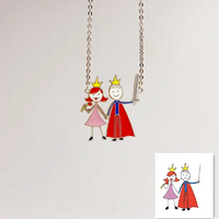 Colgante de acero inoxidable para niñas, recuerdo de dibujos infantiles, joyería para el cuello de mamá, regalo impermeable y que no se desvanece.