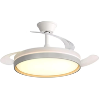 Ventilador de Techo con Luz LED Invisible | Plafón LED 60W/70W Ultra Brillante (6600lm) | Motor DC Silencioso, 6 Velocidades, 3 Colores de Luz y Control Remoto