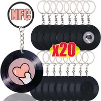 Llaveros NFC DIY: Colgantes de vinilo con chip de música, pegatinas, fotos, periféricos de CD, discos de concierto, decoración para llaveros.
