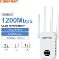 Repetidor Wifi COMFAST de 1200Mbps, pantalla inteligente, 4 antenas, amplificador Wi-Fi 5,8G, 2,4G, extensor repetidor Wi-Fi para enrutador doméstico