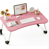 Mesas de cama para computadoras portátiles, mesas plegables, mesas de estudio portátiles, soportes y manijas para computadoras portátiles con portavasos y ranuras para tabletas para trabajar,