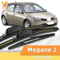 Limpiaparabrisas delanteros y traseros adecuados para Renault Megane 2 2002-2006, accesorios duraderos para parabrisas de coche 2003 2004 2005