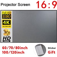 Pantalla de proyector portátil, cortina Simple antiluz, pantallas de proyección de 60/70/80/100/120 pulgadas para proyector de oficina al aire libre en el hogar