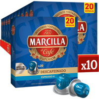 Café Marcilla Descafeinado Capsulas - Pack 10 - 200 Cápsulas - Qumir