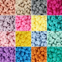 20/50/100 Uds cuentas de lentillas Siilcone 12mm cuentas espaciadas sueltas para fabricación de joyería accesorios DIY pluma con cuentas pulseras collar