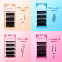MASSCAKU-extensiones de pestañas 3D 4D 5D en forma de U, rizo C D en forma de U, ventiladores prefabricados, pestañas de volumen, pestañas postizas de visón Natural