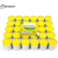 KROWN - Velas de Té Citronela Tealight Citronela Perfumada Antimosquitos Velas Citronela - Pack 60 Velas 100 Velas, 4,5 Horas de Combustión