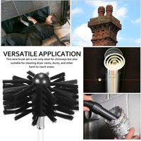 Kit de Cepillos Flexibles para Chimeneas con Cabezales de Cepillo de 4 Pulgadas y Varillas Extensibles Flexibles para Conductos de Aire, Ventilaciones de Secadoras y Limpieza de Cocinas