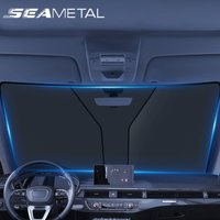 SEAMETAL Parasoles delanteros para coche, bloqueador solar plegable para parabrisas, ajuste universal para coche, camión, SUV