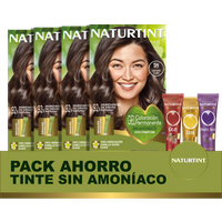 NATURTINT Biobased, Coloración Permanente Sin Amoniaco Pack de 4  + Extra Hairfood Mascarilla 90ml, 100% Cobertura de Canas, Tinte para el Cabello con Ingredientes Naturales, Color Intenso, Natural y