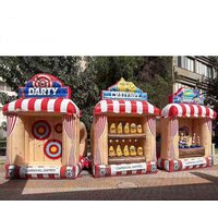 Juego Inflable 3 en 1 para Carnaval, Juego de Dardos y Lanzamiento de Anillos Crazy Duck, Juegos Deportivos para Patio Escolar/Familia/Equipo